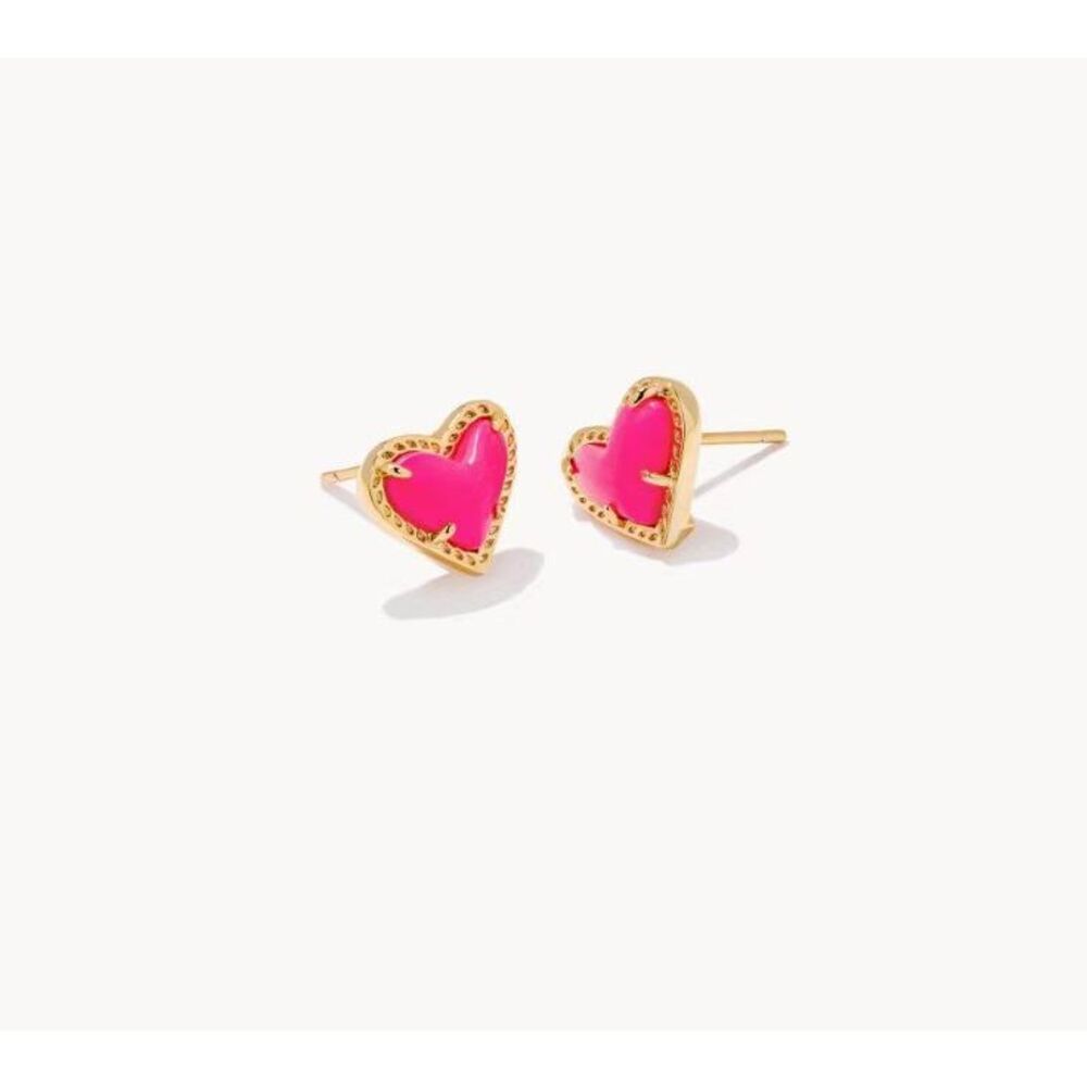 Kendra Scott pink heart earrings